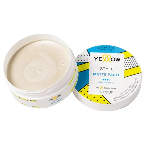 Vista 2 de Estilo amarillo - Pasta para el cabello de fijación fuerte - Acabado mate - Ideal para esculpir o miradas despeinadas - Larga duración - Mantiene