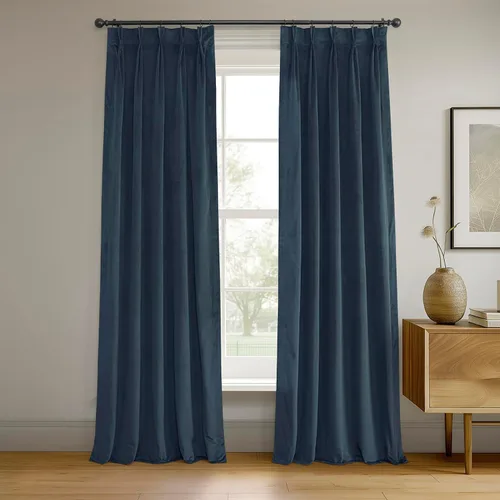 Vista 19 de HPD Half Price Drapes Cortinas Opacas de Terciopelo - 84 Pulgadas de Largo 1 Panel Cortina Opaca Signature Plisada para Sala de Estar y Dormitorio