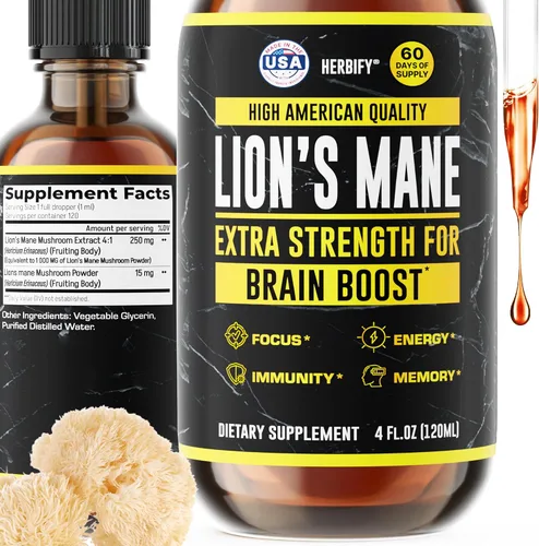 Vista 13 de Suplemento de hongos – Lions Mane Reishi Cordyceps Chaga Turkey Tail Inulina y más hongos para apoyo inmunológico, energía – Suplementos cerebrales