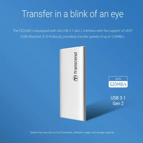 Vista 4 de Transcend TS120GESD240C 120GB USB 3.1 Gen 2 USB Type-C ESD240C Unidad de estado sólido portátil SSD