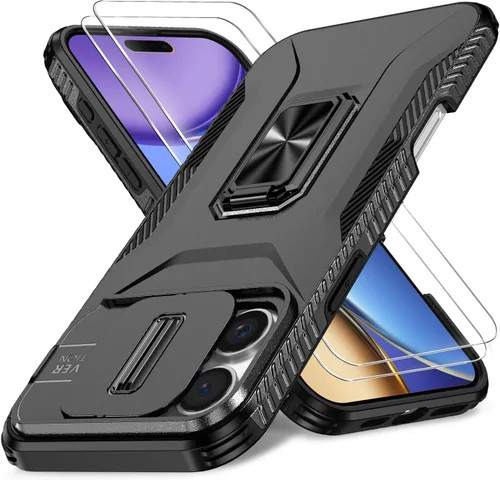 Vista 26 de Funda HakkTaoo para iPhone 13/iPhone 14 de 6.1 Pulgadas con Funda Deslizante para Cámara + Protector de Pantalla (2 Paquetes), Funda Protectora a