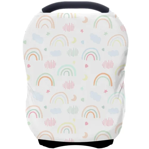 Vista 23 de Fundas de asiento de automóvil de alto estiramiento - Toldo para asiento de automóvil para bebés, fundas de lactancia multiusos, regalos para baby