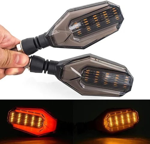 Vista 8 de Luces LED intermitentes universales para motocicleta de 10mm. Luces delanteras y traseras para intermitentes de 12 LED