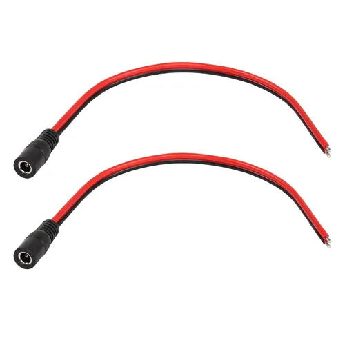 Vista 5 de CERRXIAN DC5521 Cable de alimentación de 1.0 ft, 1 pie, 14 AWG 0.217 in x 0.083 in CC hembra de cable desnudo, cable de alimentación de extremo 1.0