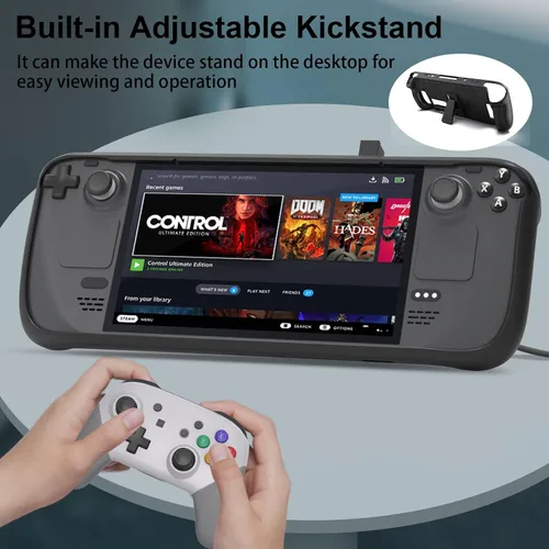 Vista 9 de Tangaroa Steam Deck Case with Kickstand Steamdeck Case Accessories, Adjustable Protective Case for Steam Deck Protector, TPU Soft Cover