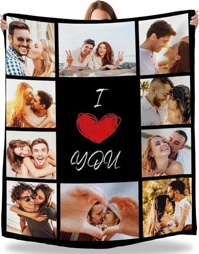 Vista 16 de Artsadd Manta personalizada con fotos, nombre, fotos personalizadas, regalos personalizados para adultos, mamá, papá, hija, bebé, mejor amigo