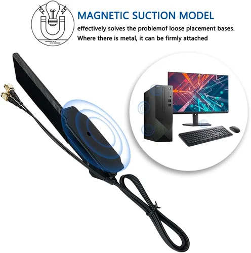 Vista 4 de GinTai Antena externa WiFi 6 6E Tri-Band 6GHz 5.8GHz 2.4GHz Base Magnética Antena PC Computadora de escritorio para Asus Rog Strix para Gigabyte
