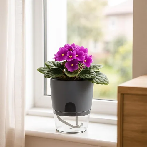 Vista 4 de Macetas de riego automático para plantas de interior, macetas para exteriores, paquete de 3 macetas de riego automático de 6 pulgadas, macetas