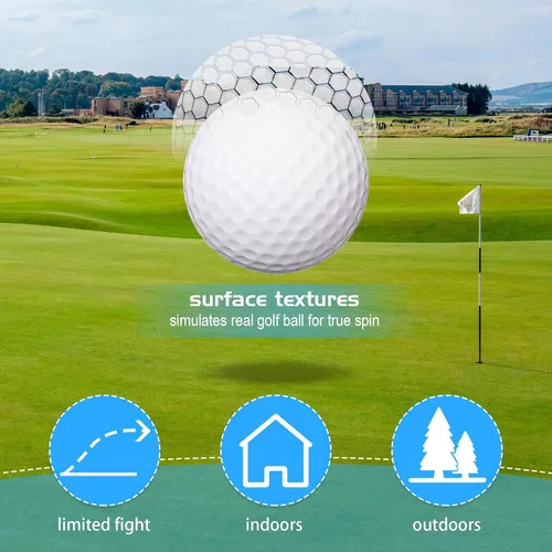 Vista 3 de Paquete de 120 pelotas de práctica de golf de espuma a granel, pelotas de golf de espuma para práctica de golf, sensación realista y pelotas