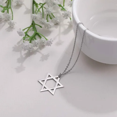 Vista 3 de EUEAVAN Collar con dije de estrella de David para mujer, con dije hexagonal, amuleto, simbólico, judío, Israel, religioso, David, joyería de regalo