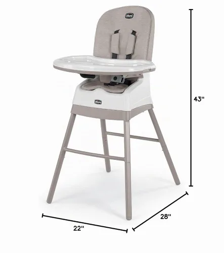 Vista 10 de Chicco Stack Hi-Lo - Silla alta convertible multiusos 6 en 1, reclinables para bebés y niños pequeños, fácil de limpiar, silla alta para bebé Arena