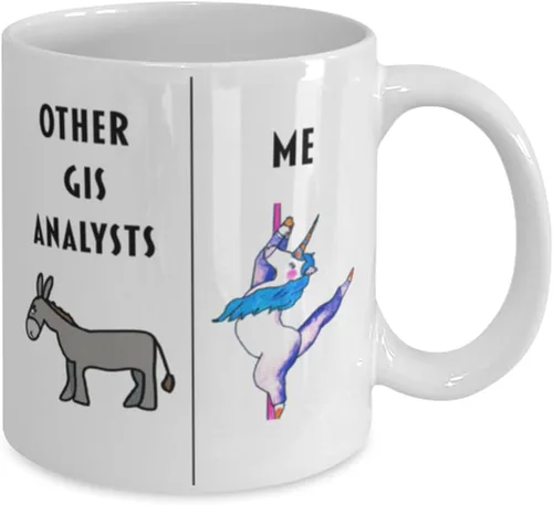 Vista 2 de Funny GIS Analyst Coffee Mug, Gift for GIS Analyst, Gag Gift for GIS Analyst, Unique Gift for GIS Analyst, Cheap GIS Analyst Gift, Donkey Unicorn Mug
