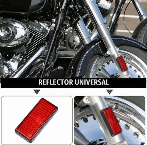 Vista 2 de X AUTOHAUX 6 piezas Reflectores rectangulares adhesivos de seguridad para radios reflectantes autoadhesivos para postes de puerta, autos, remolques