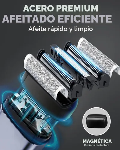 Vista 4 de Maquinilla de afeitar eléctrica para hombres, afeitadora de papel de aluminio para hombre, afeitadora de bolsillo para cara, 100% impermeable