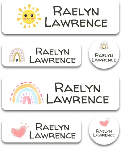 Vista 7 de Etiquetas de nombre personalizadas para niños para guardería (180 unidades), impermeables, aptas para lavavajillas, etiquetas con nombre