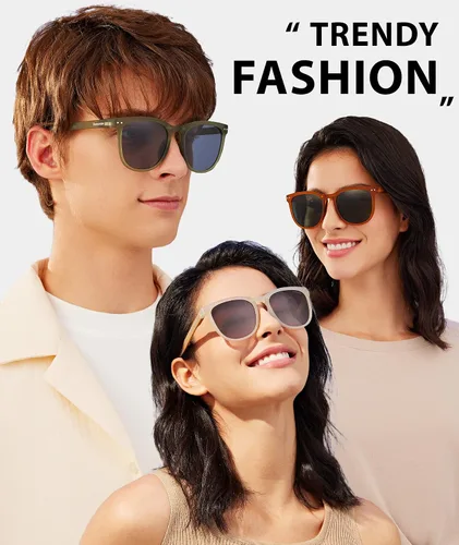 Vista 6 de BENEUNDER Gafas de sol plegables para hombres y mujeres, marco de acetato, protección UV400 polarizada