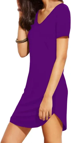 Vista 5 de Haola Minivestido casual de manga corta con cuello en V profundo para mujer