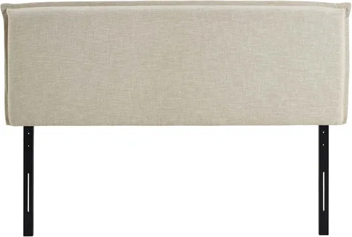 Vista 4 de Modway Camille - Cabecera tapizada en tela de lino, color beige con ribete francés