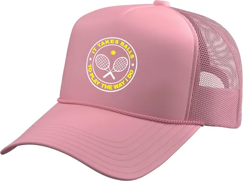 Vista 11 de Tennis - It Takes Balls to Play The Way I Do Trucker Hat with Adjustable Mesh Back
