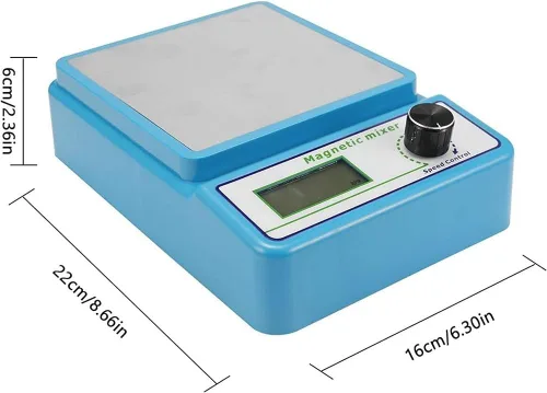 Vista 2 de Magnetic Stirrer, Small 12W Lab 0-2400 RPM Digital Display Magnetic Mixer, 3000Ml Stirring Volume, Suitable for Laboratory, Chemistry Experiment