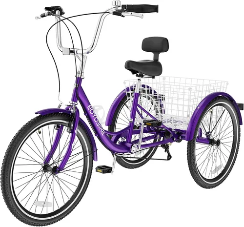 Vista 13 de LILYPELLE Adult Tricycle 7 Speed, 3 Wheel Bike Adult, 20/24/26 inch Wheels Cruiser Bikes with Cargo Basket for Seniors, Women, Men