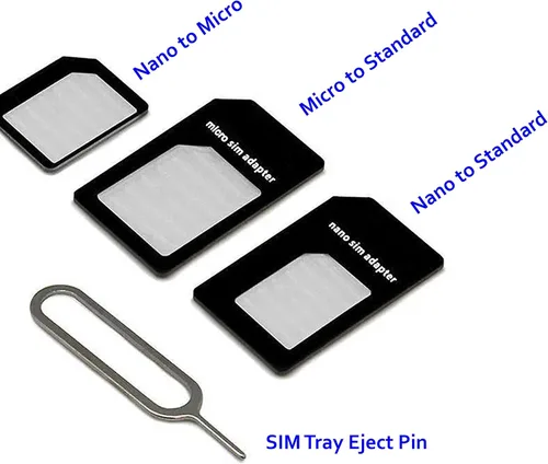 Vista 2 de Nuevo adaptador Nano y Micro Sim con aguja de pasador de expulsión - Paquete de 10