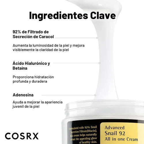 Vista 4 de [Cosrx] Advanced Snail 92 Todo en una crema 3.38 oz.