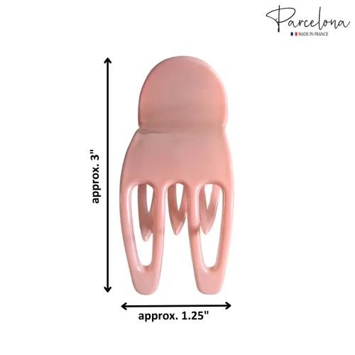 Vista 5 de Parcelona French Simply Bear Paw Medium 3 pulgadas Celuloide antideslizante lateral deslizante en la mandíbula Yoga para cabello fino moda