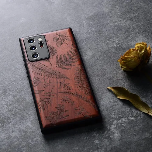 Vista 9 de Carveit Funda de madera para Galaxy Note20 Ultra [madera natural y TPU suave] Funda protectora de madera única y elegante compatible con Samsung