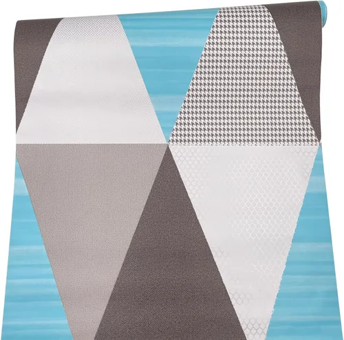Vista 9 de Yifel y Revestimiento de estante de estilo nórdico con patrón triangular de PVC para cajón, cubierta de papel para el hogar, laptop, computadora