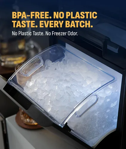 Vista 5 de Newair Nugget Máquina de Hielo para Encimera, 44 libras en 24 Horas Máquina de Hielo Nugget, Máquina de Hielo Autolimpiante en Acero Inoxidable
