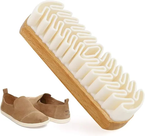 Vista 8 de ONDIAN CHUNCIN - 2psc Nubuck and Suede Brush Wooden Handle Hard Wearing Crepe for Cleaning Suede Brush Nubuck Leather Shoes Bags