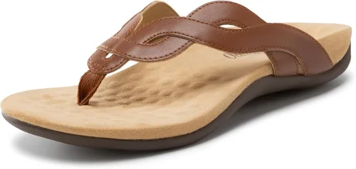 Vista 9 de Rihero Sandalias ortopédicas con soporte para el arco para mujer, sandalias planas y cómodas