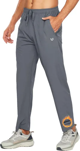 Vista 8 de NORTHYARD: pantalones forrados de forro polar para hombre, cálidos para invierno, sudoración, clima frío, para correr, deportivos, entrenamiento