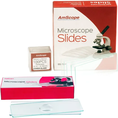 Vista 5 de AmScope BS-C12 paquete de 12 láminas cóncavas para microscopio