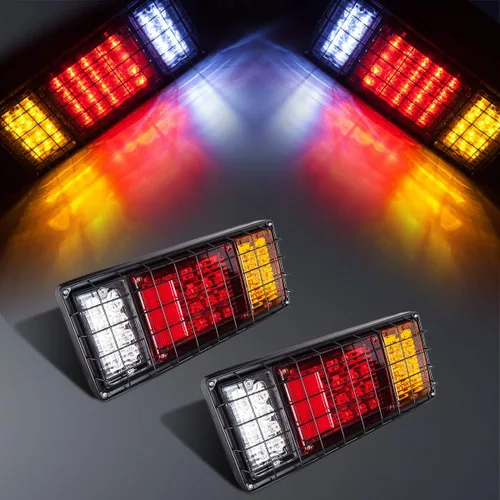 Vista 7 de LIMICAR Kit de 40 luces LED traseras de remolque impermeable, luces de remolque con señal de giro inversa, kit de luz de freno para remolque, luces