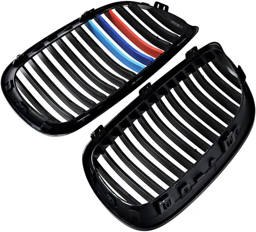 Vista 5 de Compatible con la serie 08-13 3 M3 E92 E93 07-10 Coupé E93 06-10 E92 2D 2 piezas negro brillante M Color frontal central rejilla de riñón