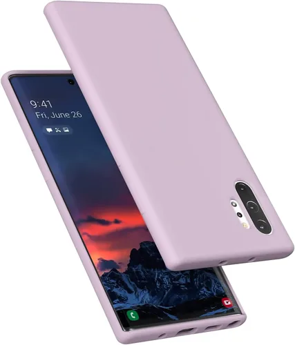 Vista 20 de Diseñada para Galaxy Note 10 Plus, goma de gel de silicona líquida a prueba de golpes, cojín de forro de tela de microfibra suave compatible
