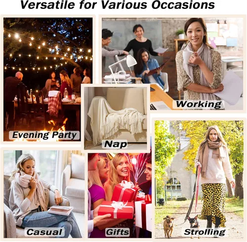 Vista 6 de Ciormis Chales y bufandas de pashmina suaves para mujer