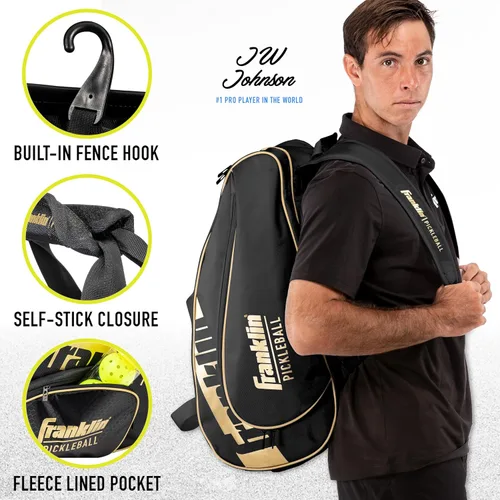 Vista 6 de Franklin Sports Pro Series Paddle Bag Negro/Dorado