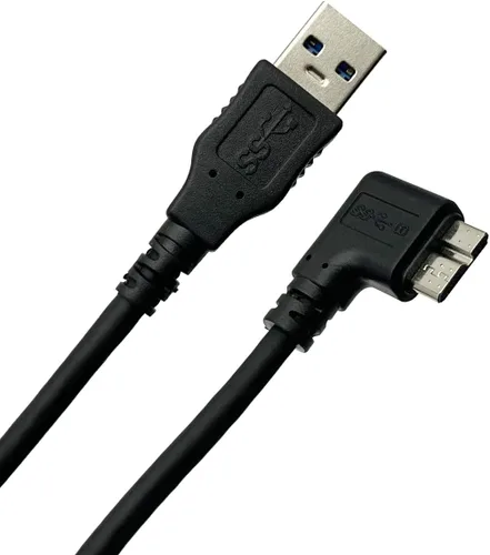 Vista 2 de Seadream Cable micro USB 3.0 en ángulo M/M, paquete de 2 unidades USB 3.0 Micro B macho a USB 3.0 tipo A macho Gen 1 5Gbps cable 11.8 in