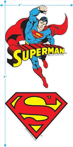 Vista 3 de Superman Classic Logo Distressed Heather Adult Unisex T-Shirt & Stickers