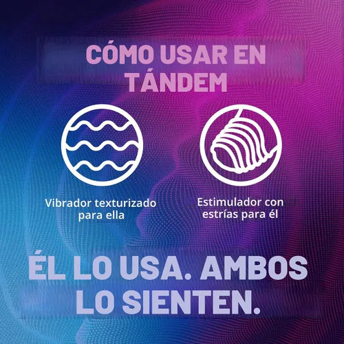 Vista 4 de TROJAN Vibraciones Tándem Anillo vibratorio para parejas, masajeador personal, 1 unidad, violeta