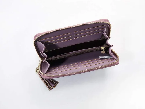 Vista 4 de Cyanb, carteras para mujeres, doblada, para muñeca, damas bolso largo con correa.