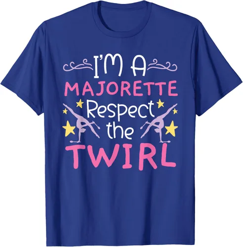 Vista 14 de Camiseta con texto en inglés "I A Majorette Respect The Twirl Baton Twirling", Negro