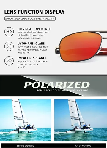Vista 4 de KINGSEVEN Gafas de los hombres marca diseñador aluminio magnesio sol gafas para hombres polarizado espejo lente gafas mujeres 724