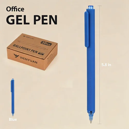 Vista 10 de WY WENYUAN Bolígrafos a granel, paquete de 30 bolígrafos negros de bola (punta media de 1.0 mm) - Bolígrafos de escritura suave sin manchas tipo