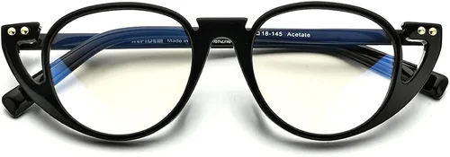 Vista 4 de HEPIDEM Marco de gafas de acetato para hombre, nuevo marco de gafas óptico retro redondo vintage
