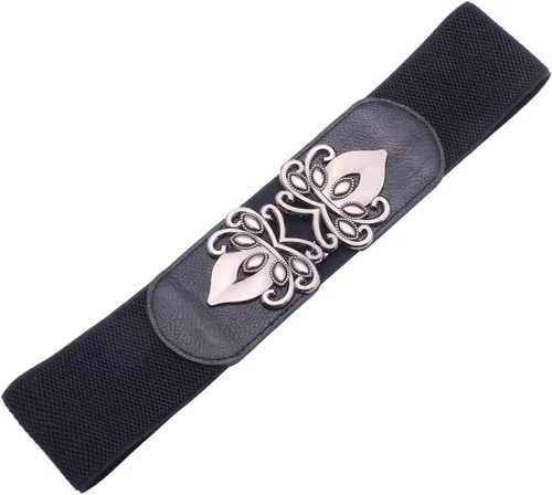 Vista 4 de Syuer Cinturón elástico ancho vintage para mujer, cinturón retro de cincha