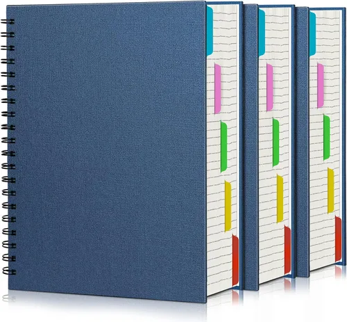 Vista 15 de EUSOAR Cuaderno de 5 materias, 1 pieza A4 de 11" x 8-1/2 pulgadas con espiral rayado universitario, bloc de escritura, 100GSM 120 hojas/240 páginas